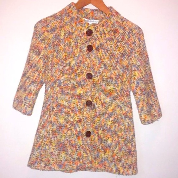 David Brooks Multicolored 3/4 Sleeve Cardigan - Picture 1 of 12